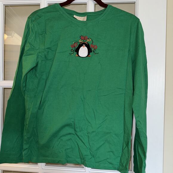 M&C Sportswear Christmas Penguin Size XL Green Christmas Long Sleeve Round Neck - Picture 1 of 4